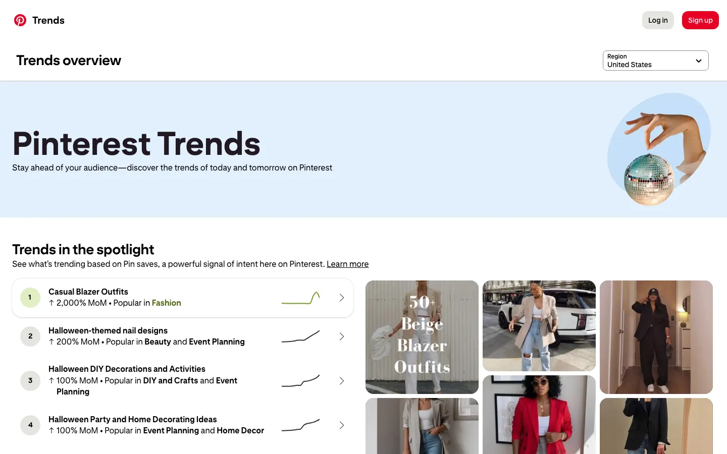 Pinterest Trends screenshot