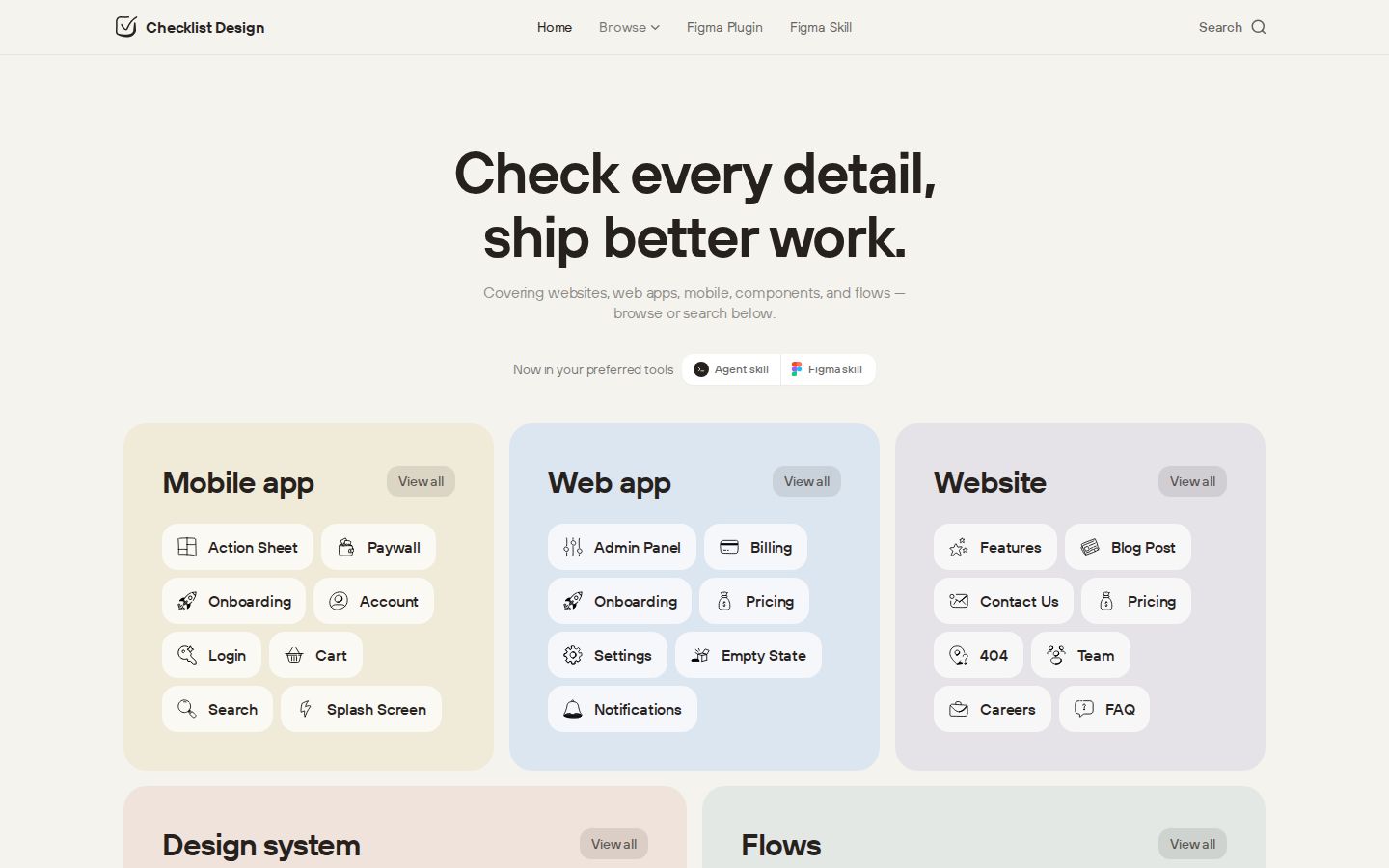 Checklist Design screenshot