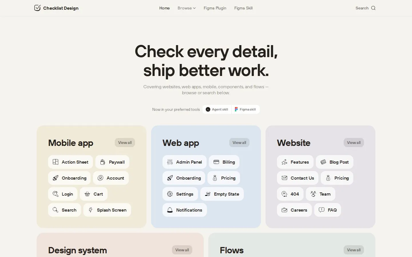 Checklist Design screenshot