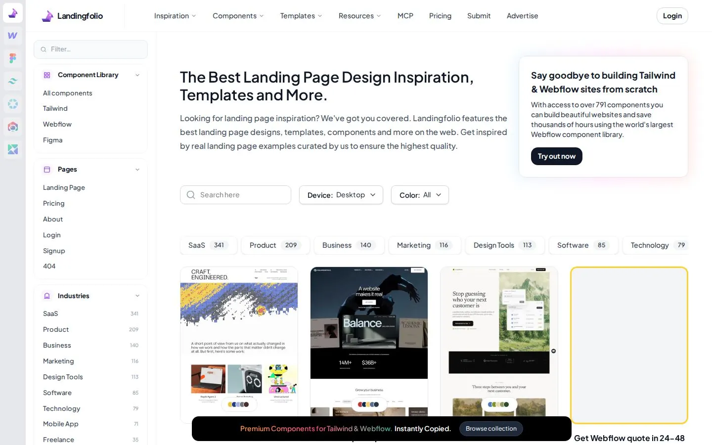 Landingfolio screenshot