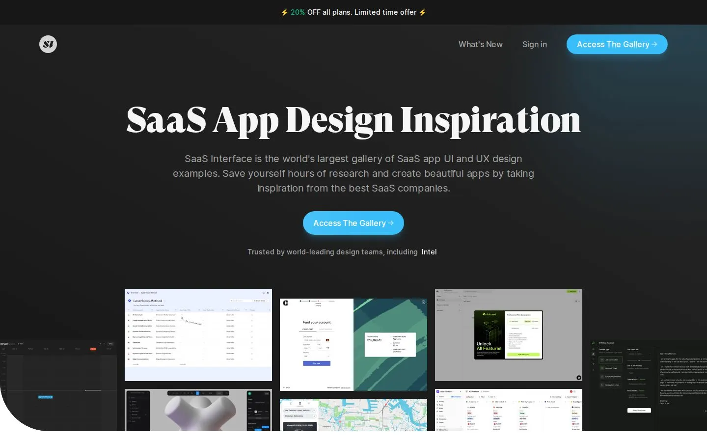 SaaS Interface screenshot